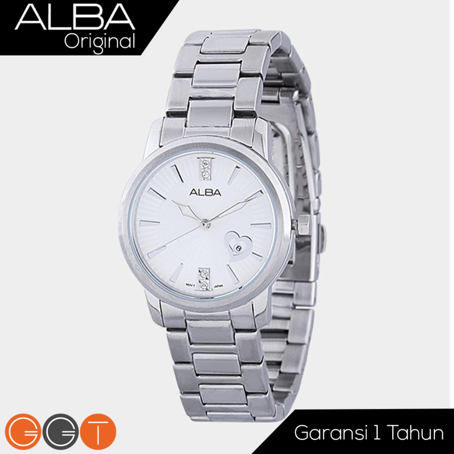 Alba Fasion Analog - Stainless Steel Strap - Quartz Movement - AH7D45X1 - Silver with Swarovski
