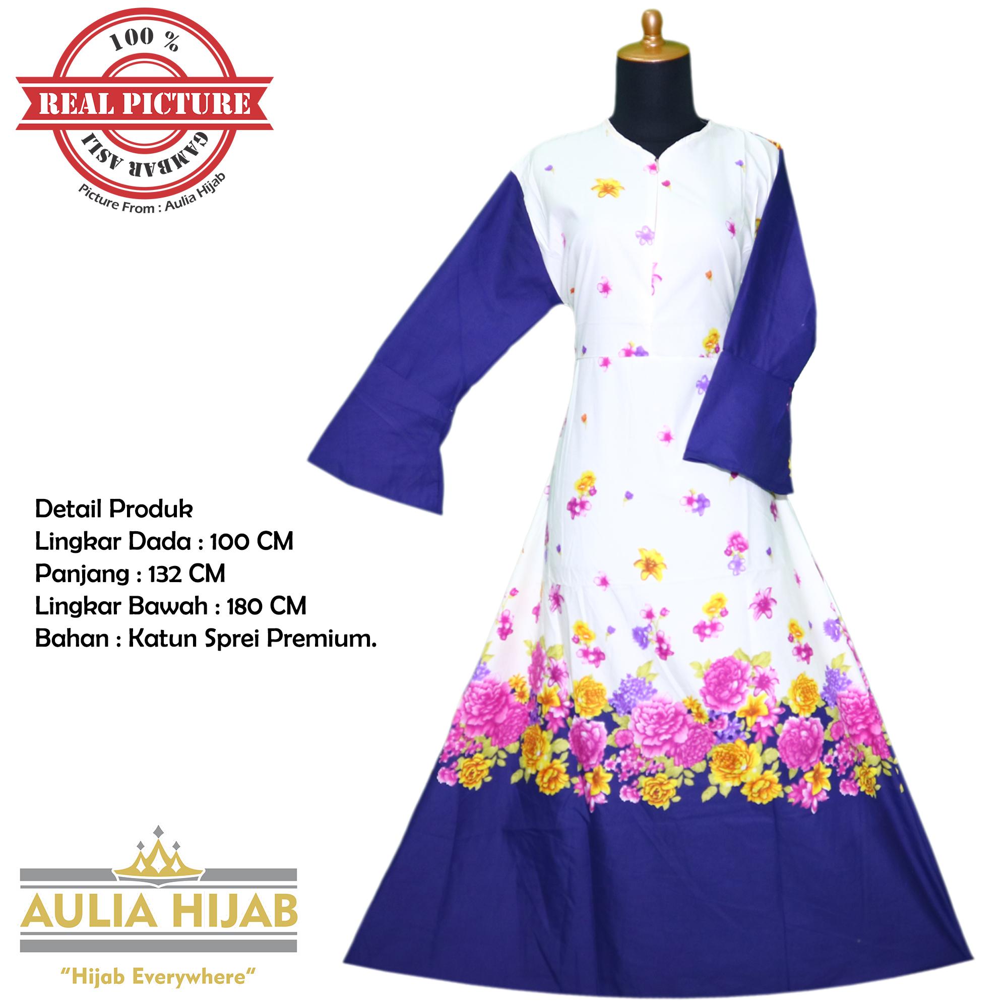 Aulia Hijab - Gamis Mawar Dress Bahan Katun Sprei/Gamis Katun/Gamis Balotelli/Gamis Cantik/Gamis Kerja/Gamis Pesta/Gamis Terbaru/Gamis Murah/Gamis Cantik/Gamis Flower/Gamis Katun Sprei