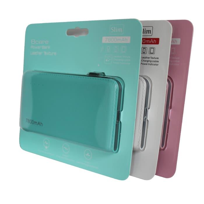 Powerbank Bcare 7800mAh Leather Texture Ready 3 Warna