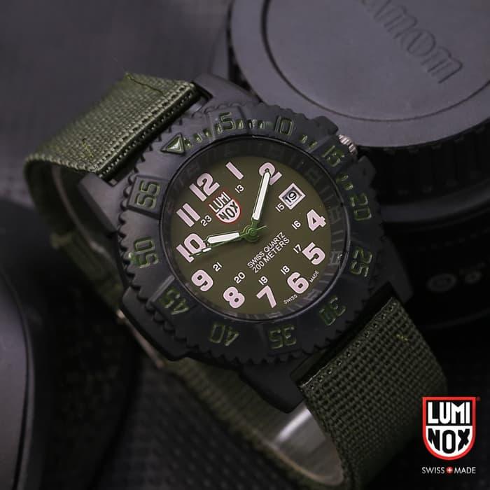 Jam tangan pria / Jam Tangan Pria / Cowok Luminox Kanvas Green DISKON MURAH!!!