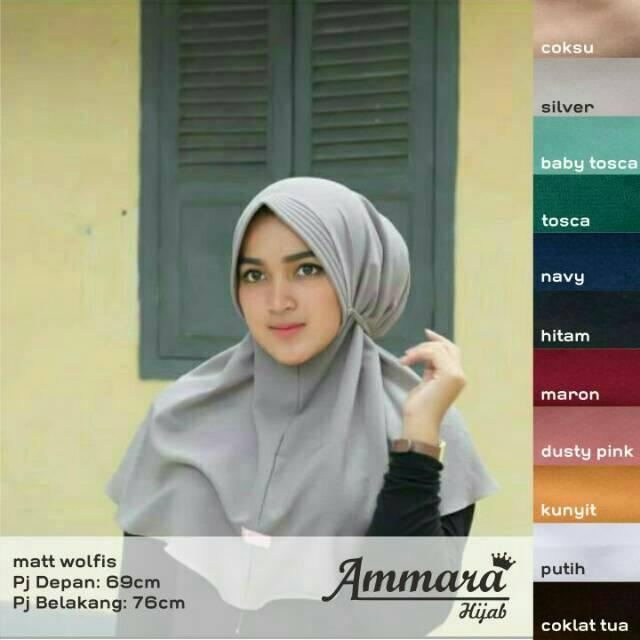 ammara hijab JILBAB BERGO KHIMAR SIMPEL PET TALI ANTEM POLOS INSTAN DAILY WOLFIS (PUTIH)