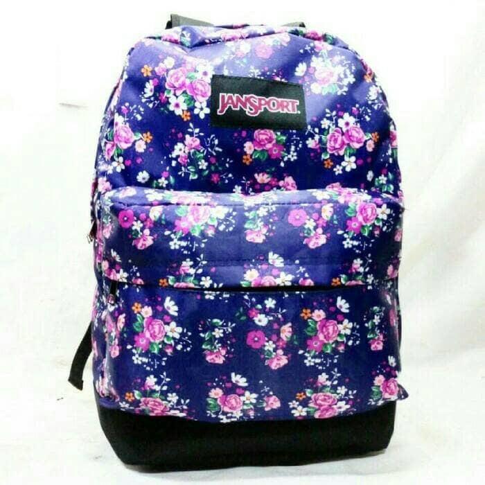 Tas Ransel Sekolah SMP SMA Kuliah Anak Perempuan Jansport Motif Bunga