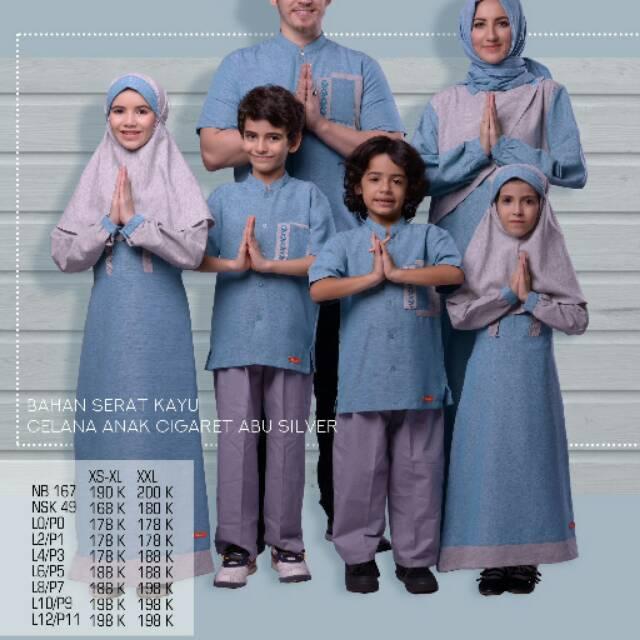 Sarimbit Keluarga Baju Keluarga Couple Keluarga Nibras 49 Tosca (Gamis Size XXL)