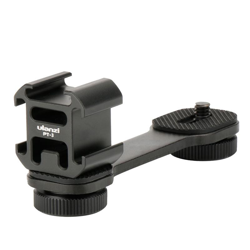 Ulanzi PT-3 Ekstensi Bar Pegangan 3 Tunggangan Sepatu Dingin L Braket untuk Zhiyun Halus Q 4/DJI Osmo/ vimble 2 Gimbal LED Ringan Mikropon