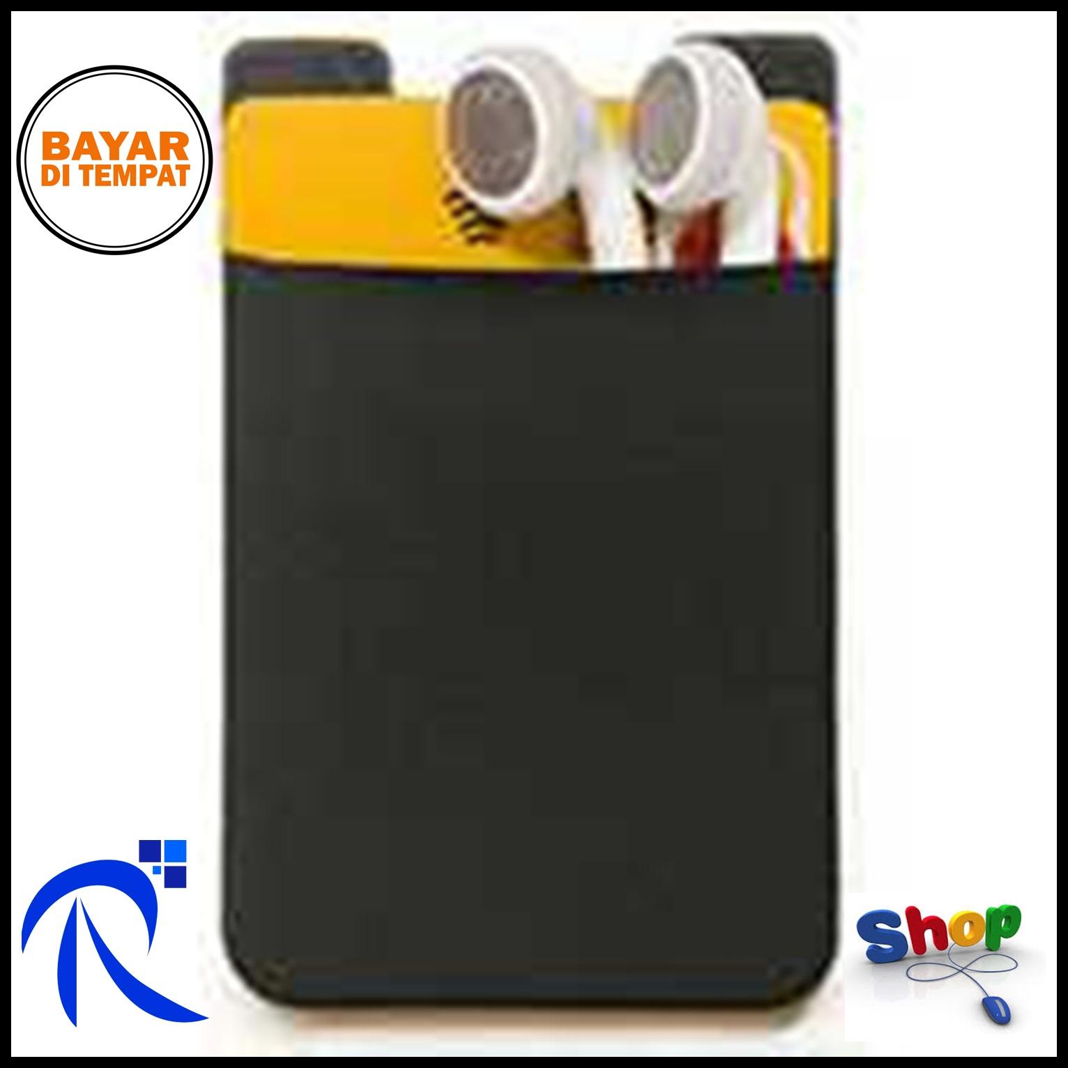 Rimas Smartphone Silicone Card Holder 3M - Black / Hitam Case Hp Handphone Tempat Wadah Penyimpanan Kartu Multifungsi Berkualitas FREE ONGKIR