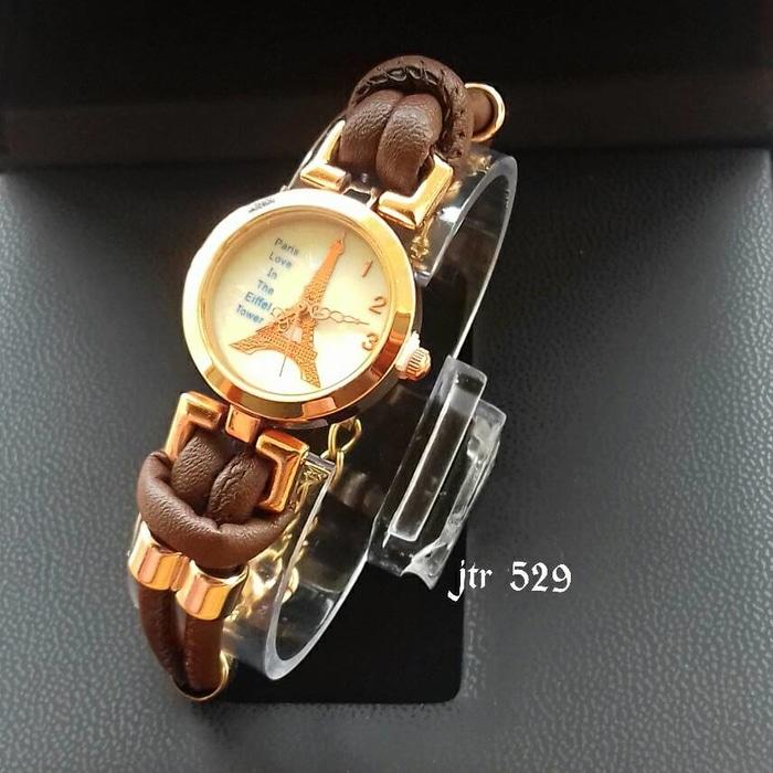 Jam tangan fashion paris wanita / jtr 529 coklat - Jam Tangan wanita terkeren - Best Seller