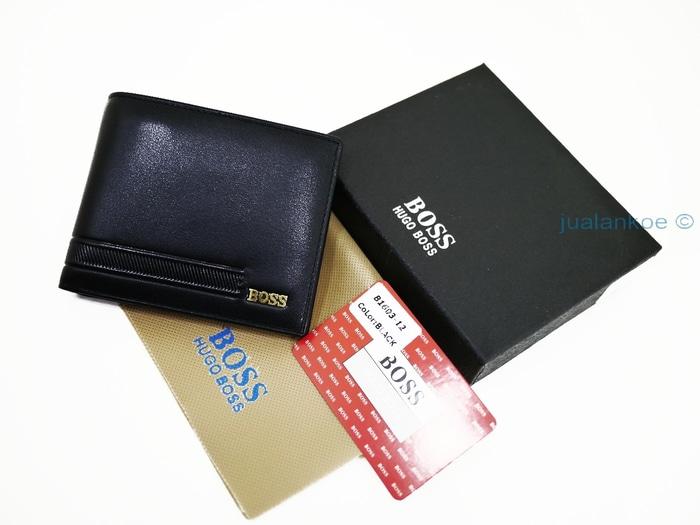 Terbaru!! Dompet Kulit Pria Hugo Boss Dk1603 Black - ready stock