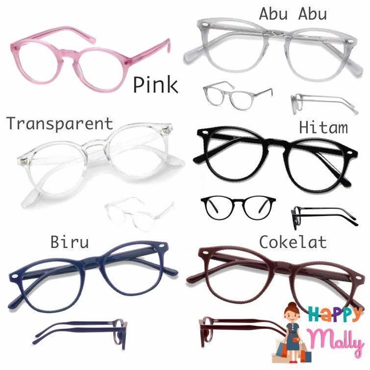 Kacamata Fasion Pria dan Wanita Korea - Oval Tersedia varian Warna Abu-abu1 pcs
