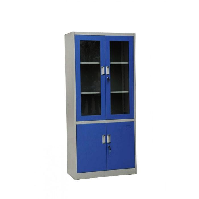 Lemari Besi Dengan Pintu Kaca & Laci - Filling Glass Door With Drawer