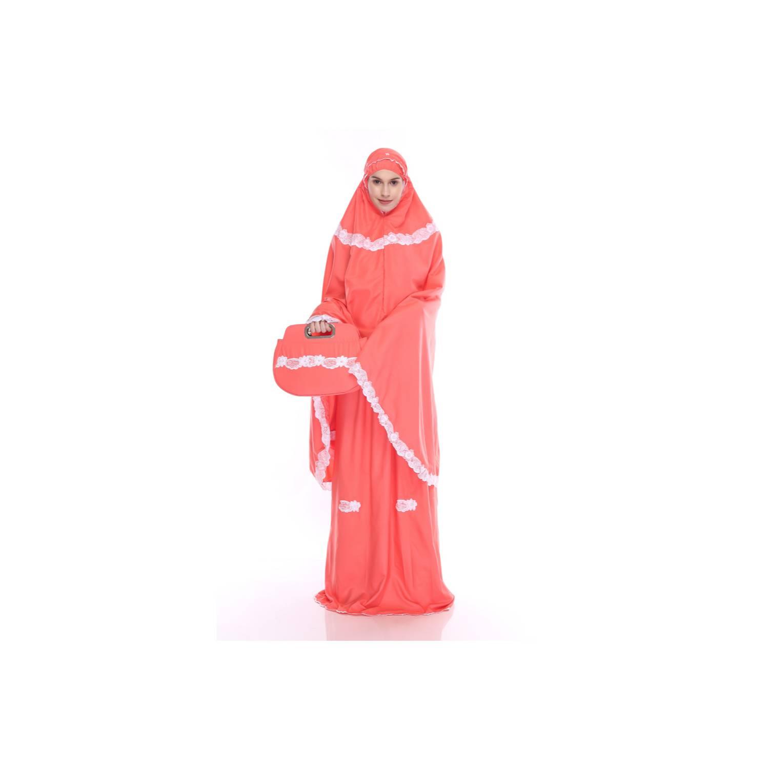 Mukena Set (Atasan, Bawahan, Tas) Mukena Bordir Katun Ima