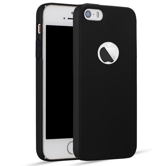 Case Slim Black Matte iPhone 5 / 5s ( Logo Kelihatan ) Softcase Baby Skin Ultra Slim Anti Fingerprint