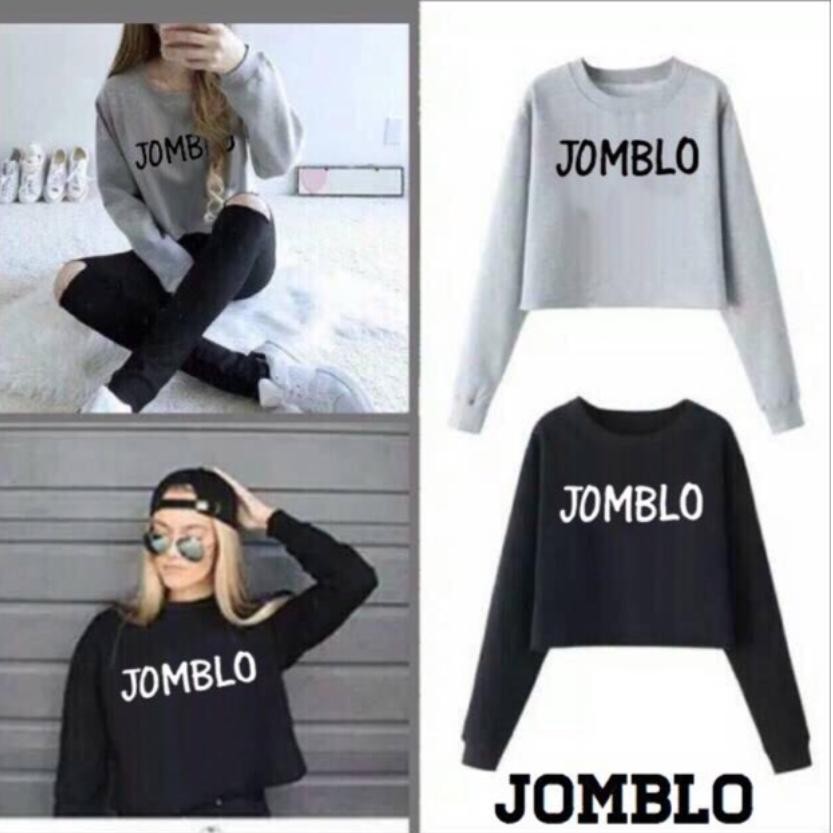 BelovedFashion - Sweater Crop JOMBLO Lengan Panjang