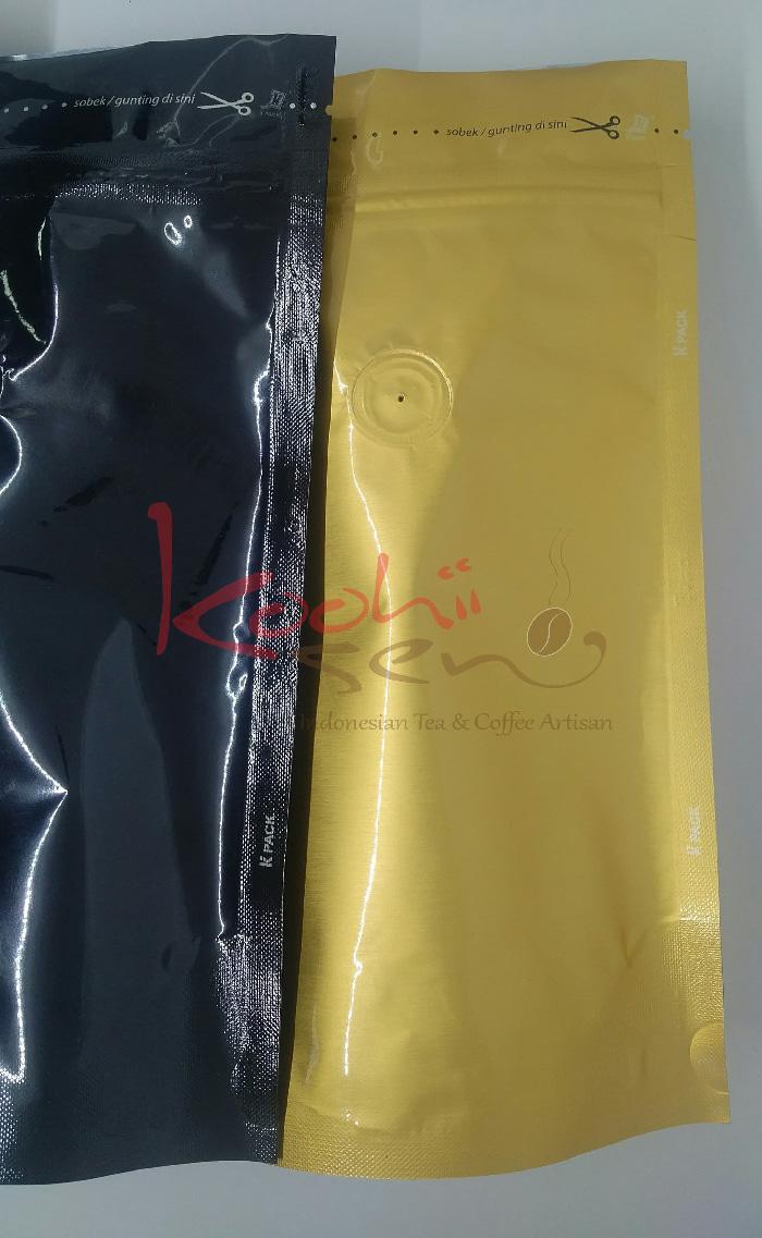 PROMO!!! Pouch Packing valve+zip bahan alu foil 250gr biji kopi - 3JRVaH