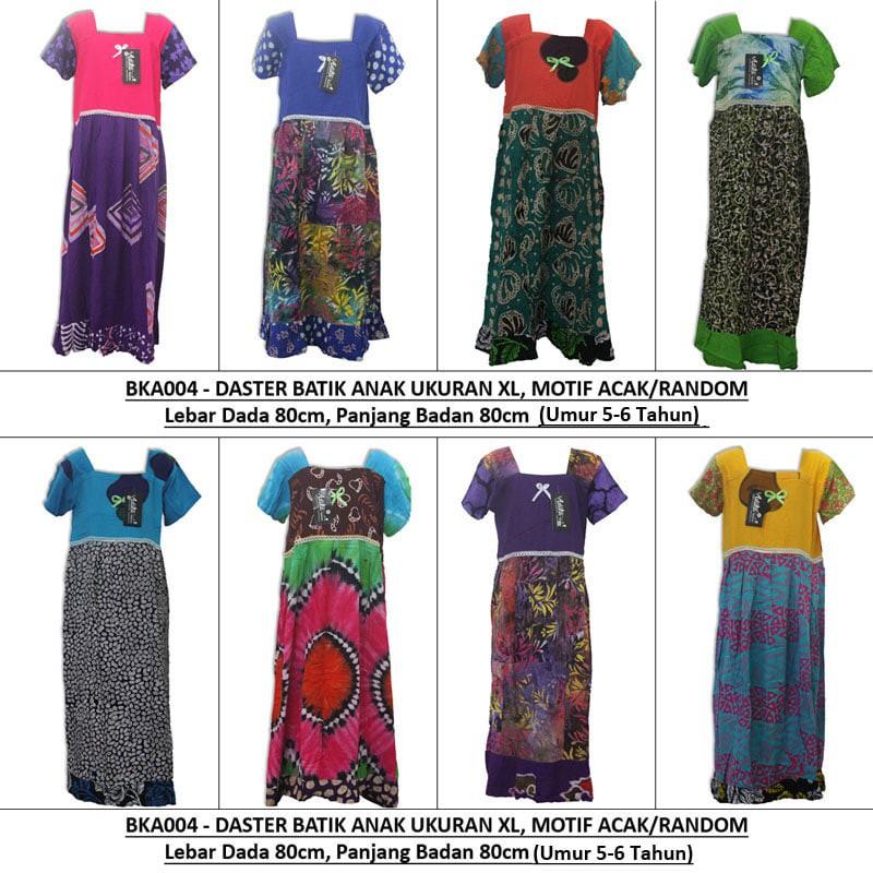 DASTER ANAK BATIK / BAJU TIDUR ANAK UKURAN XL USIA 5-6 TAHUN BKA004
