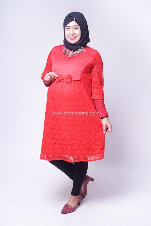 Mama Hamil Dress Hamil Brokat Pita Toksedo Ivanna Dress / Dress Hamil Modis / Dress Hamil Korea / Dress Hamil Online / Dress Hamil cantik dan Modis / Dress Hamil Menyusui / Dress Ibu Hamil - DRO 900