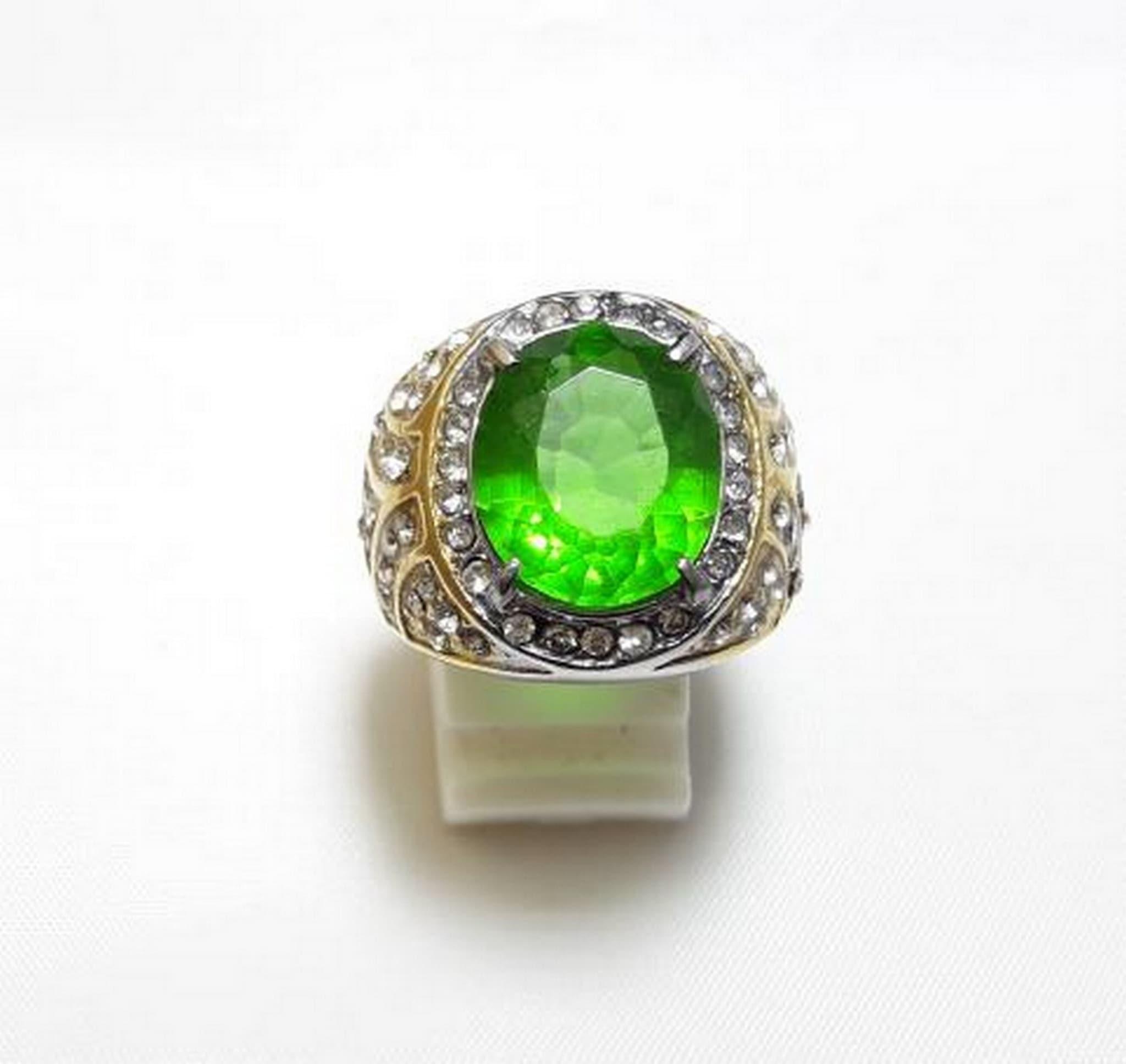 PERHIASAN PERMATA CINCIN MEWAH ZAMRUD KALIMANTAN HIJAU