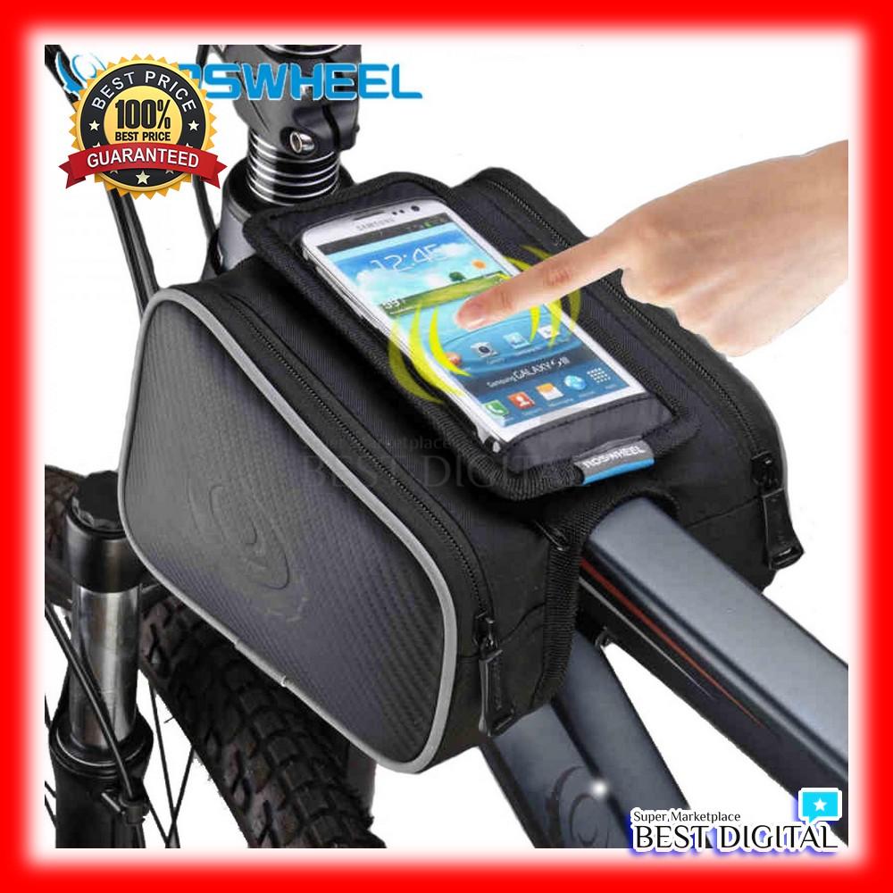Tas Sepeda Gunung Roswheel Tas Sepeda Waterproof dengan Case Smartphone Touring Sepedah Lipat Original Bukan Eiger
