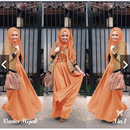 TotallyGreatShop Set Gamis Pesta 3 in1 dengan Blazer Rubiah + Hijab / Baju Kondangan Muslimah Premium / Wisuda / Casual / Umroh / Fashion Gaun Busana Muslim Wanita ihvania