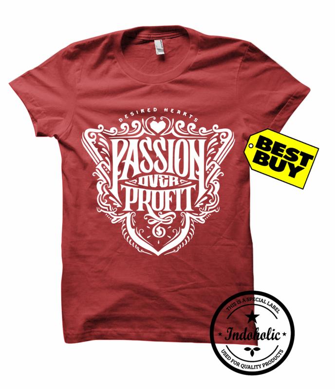 Indoholic Apparel Kaos Distro Passion Over Profit Baju Pria Bandung Lengan Tangan Pendek Raglan Reglan Muslim Moslem Premium Lebaran Gildan Murah Keren Wanita Anime
