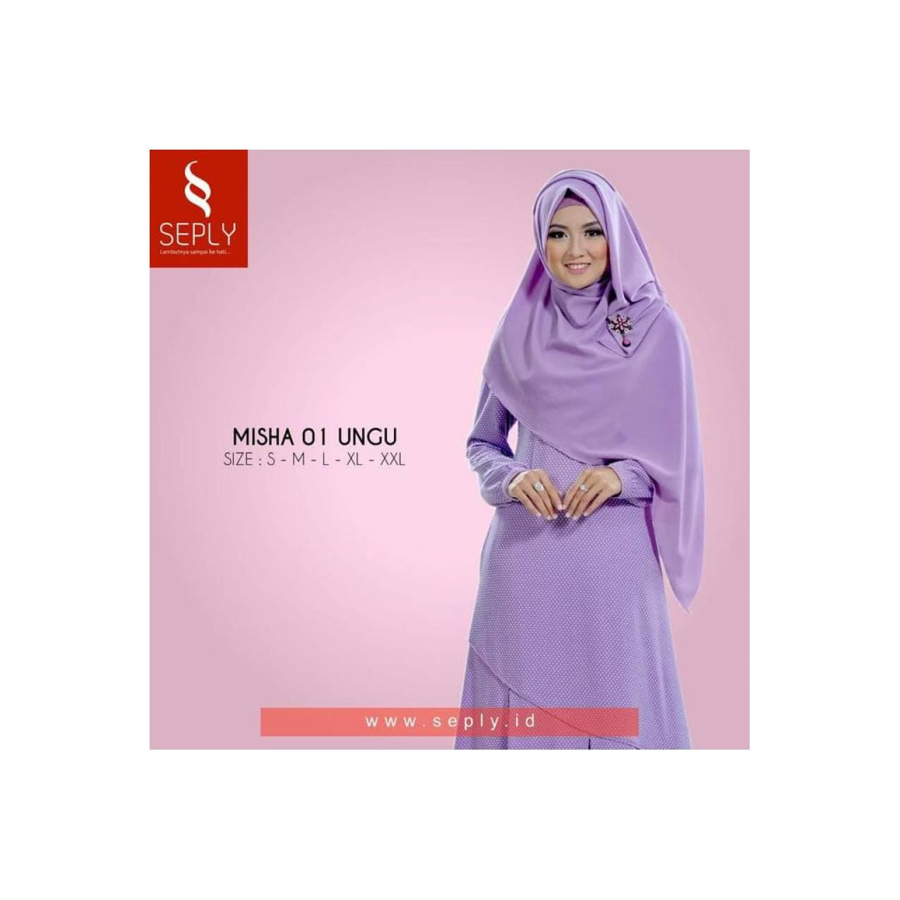 Gamis Plus Jilbab Satu Set Ukuran XL dan XXL SEPLY Misha-01