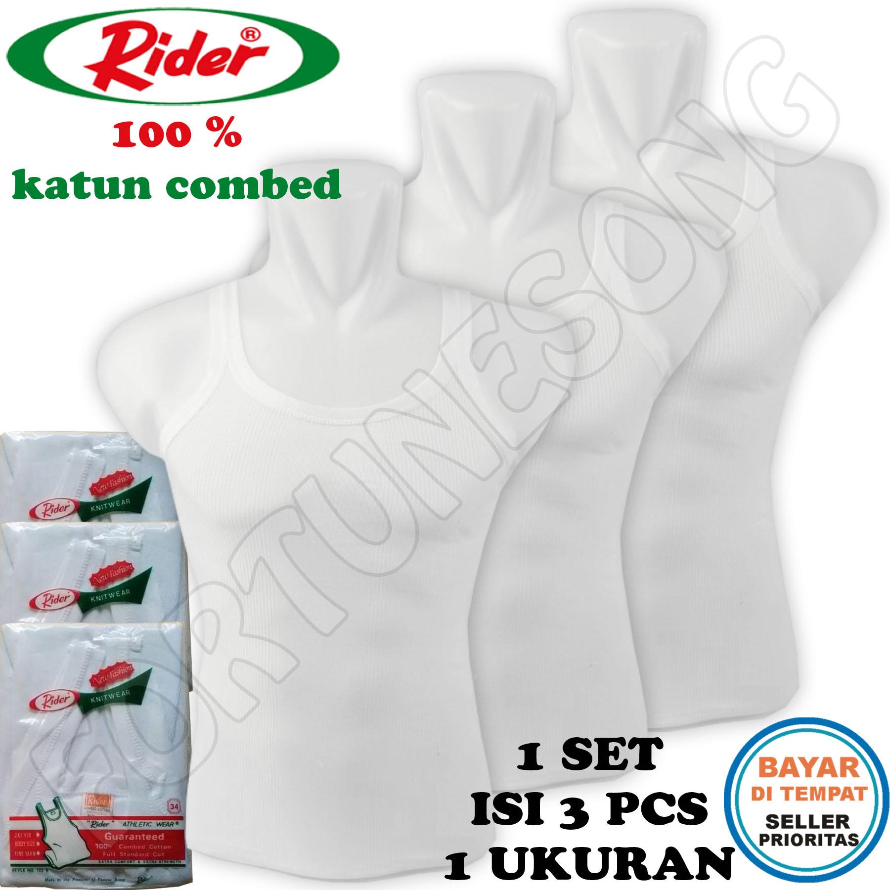 RIDER - 3 Pcs Singlet Pria Rider / Kaos Dalam Pria Rider Katun Combed ( 1 Pcs)