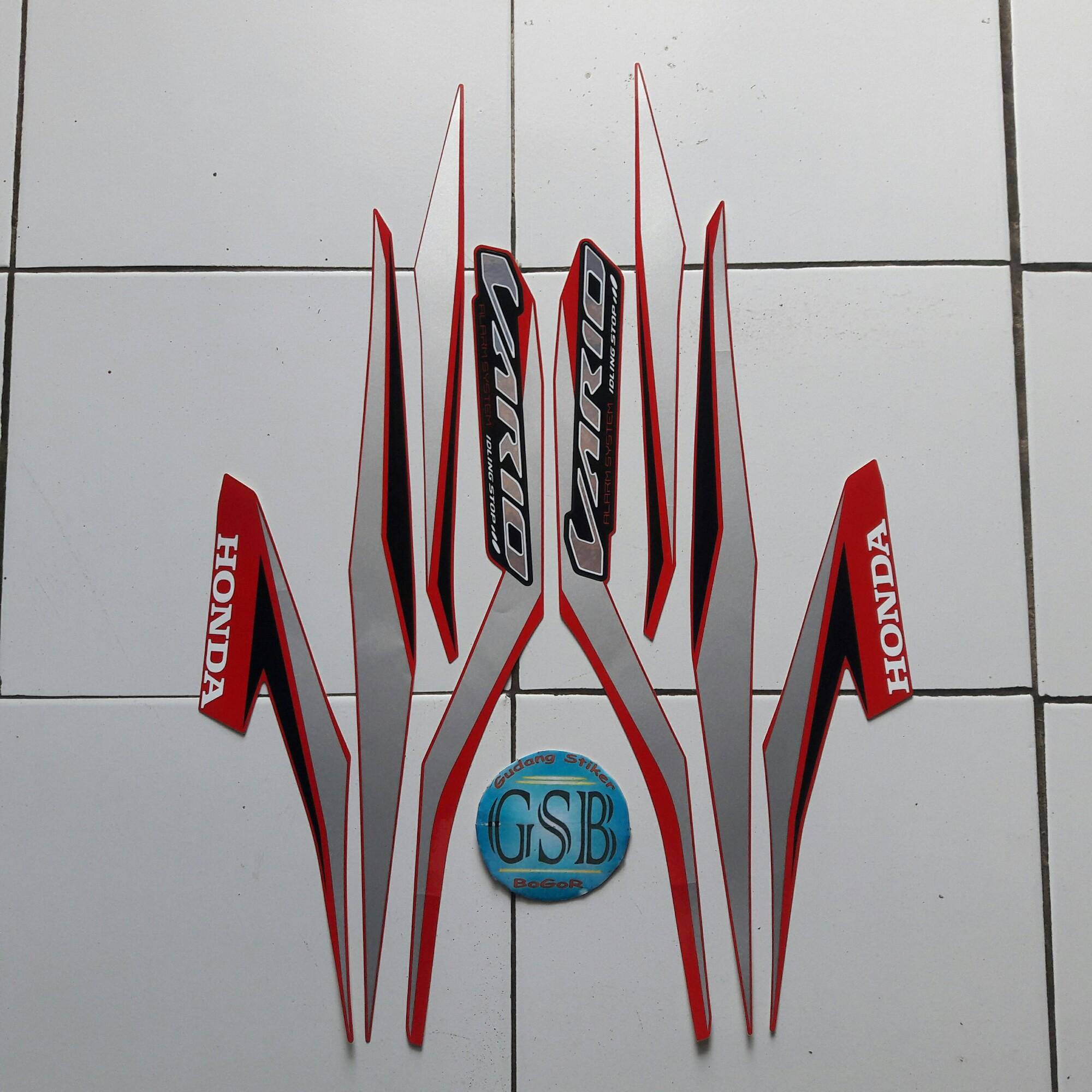 Stiker Striping Motor honda vario 125 iss 2018 merah