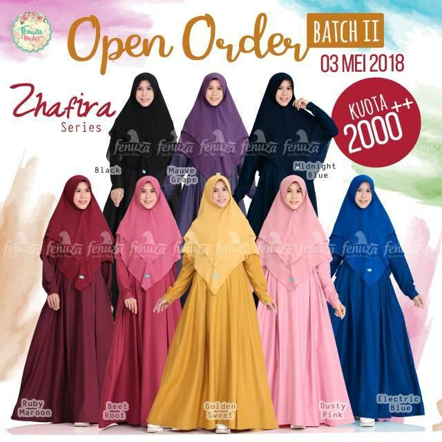 Zhafira Dress by Fenuza - Gamis katun toyobo polos original - Gamis syari branded high quality (Paket Reseller 3)