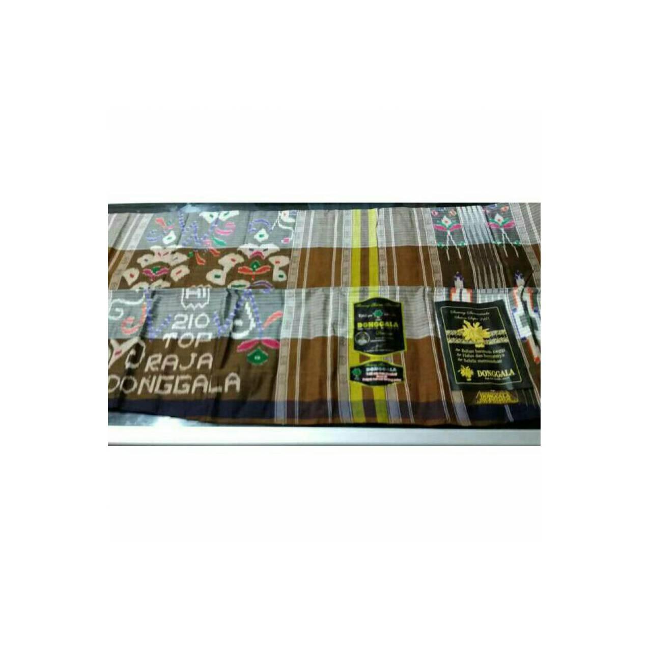 sarung top raja donggala kotak songket coklat