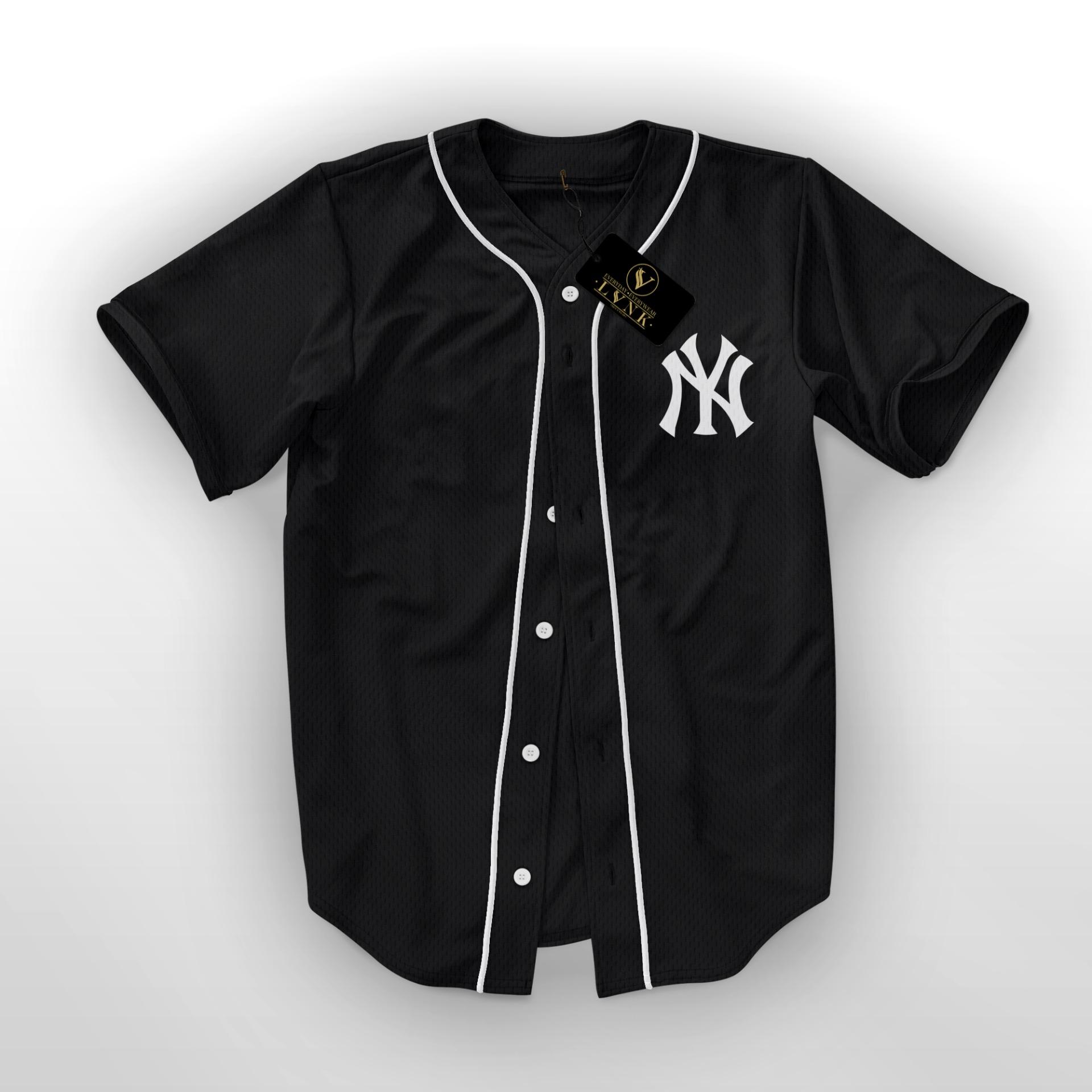 LVNK • Jersey Baseball / Baju Baseball / Baju Hiphop NY Hitam List