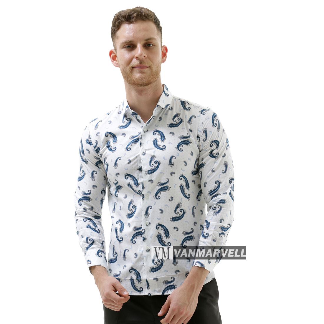 VM Kemeja Casual Putih SLimfit Tangan Panjang