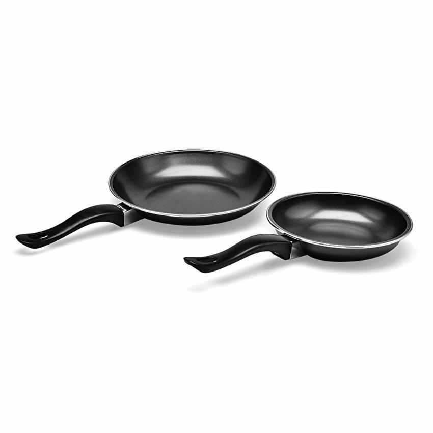 Maspion Panci penggorengan teflon Set 18cm+23cm - Hitam