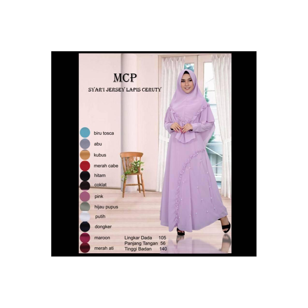 Syar'i jersey lapis ceruty mutiara cubit pinggir