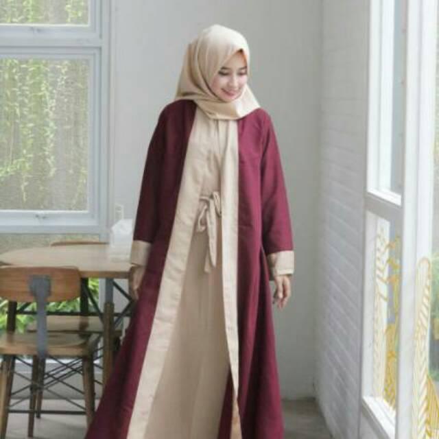 (TERBARU) gamis syari abaya (bata silper)
