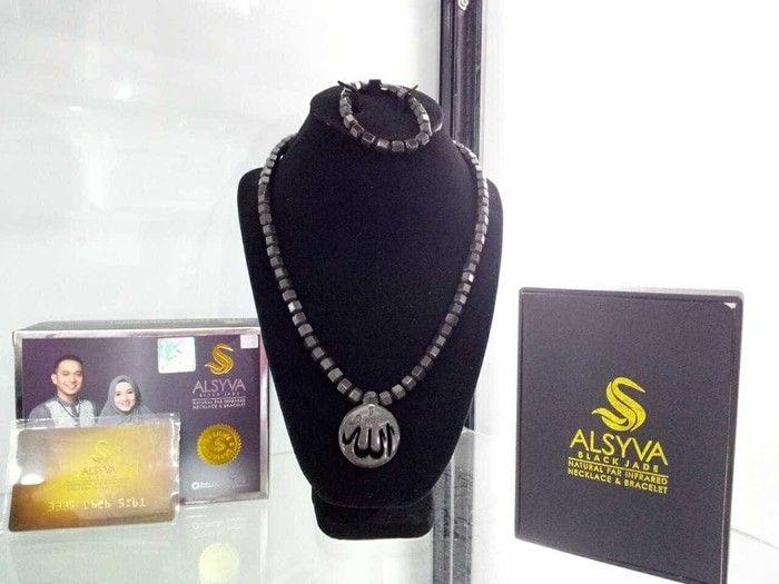 Alsyva black jade kalung dan gelang kesehatan - original al syva