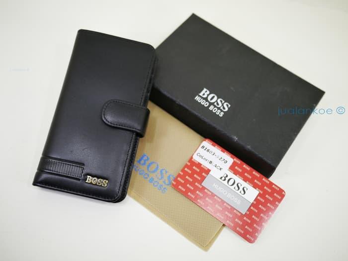 Diskon 10%!! Dompet Kartu Kulit Import Hugo Boss B1603-9270 Black - ready stock