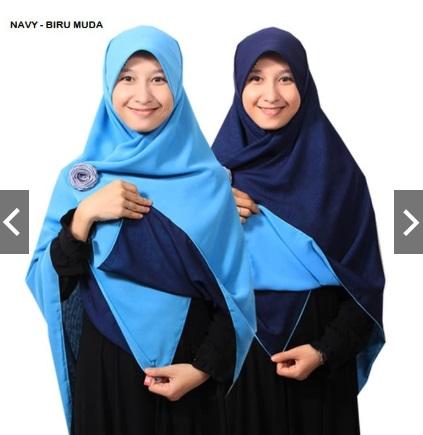 JILBAB/HIJAB SEGI EMPAT BOLAK BALIK 2 WARNA / KHIMAR SYARI BOLAKBALIK/BOBAL BEST SELLER ORI