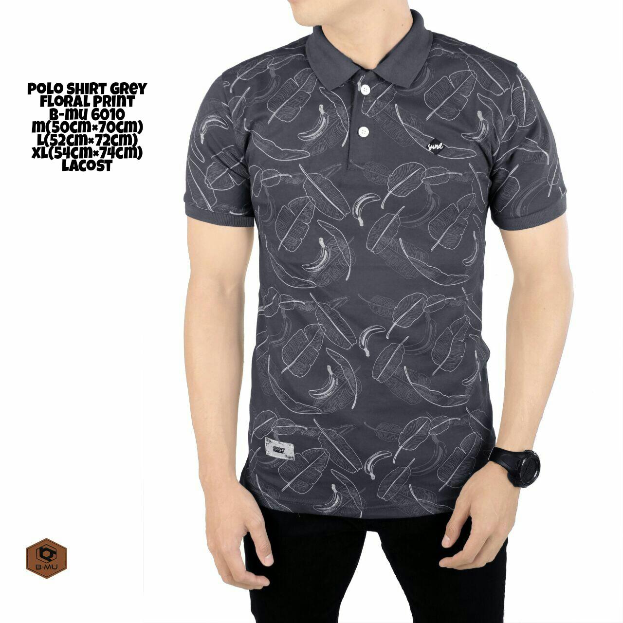 bajuku murah polo shirt grey floral printing/kaos unisex exclusive/kemeja koko kekinan/kemko pria kaos polo pria kaos kerah lipat reglan slevees kaos tangan pendek kaos distro atasan pria fashion pria baju kantor baju kerja oblong animasi