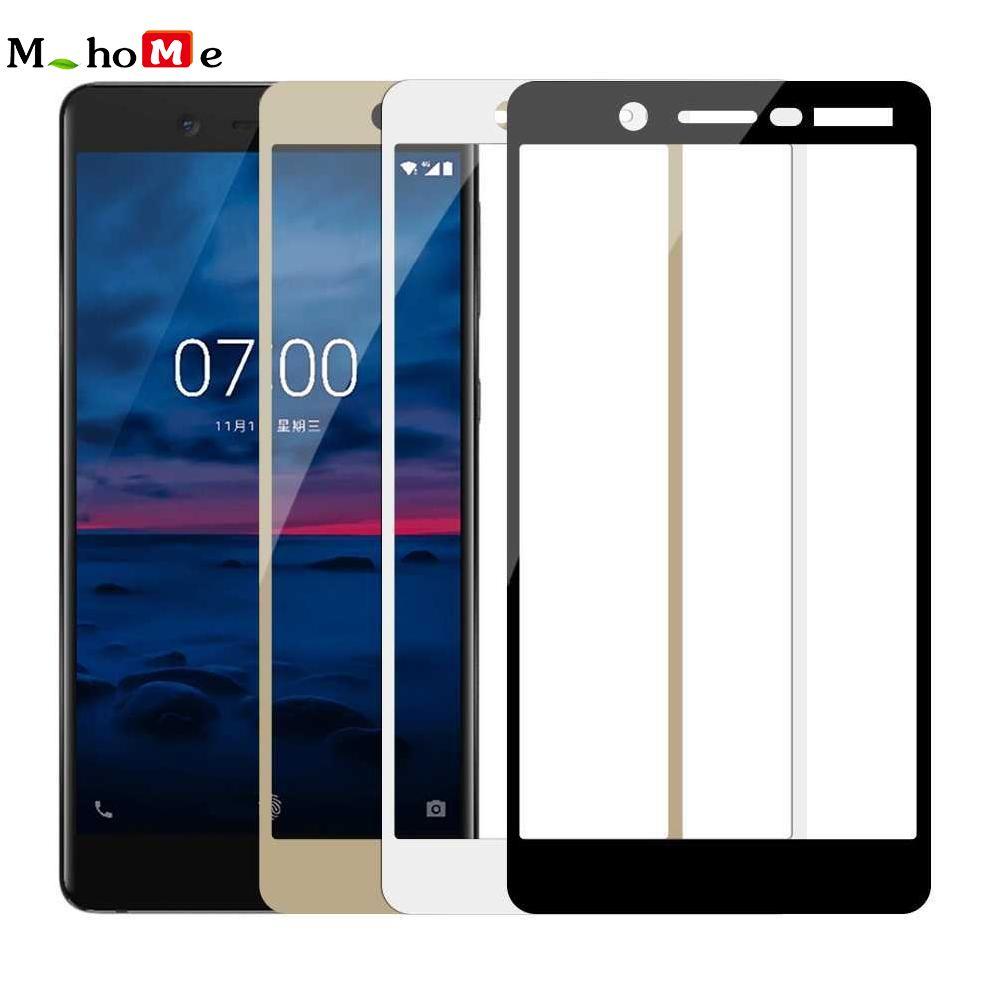 M_home Kekerasan 9 H Shockproof Sutra Cetak Pelindung Layar Kaca Pelindung Layar untuk Nokia 7 Hitam-Intl