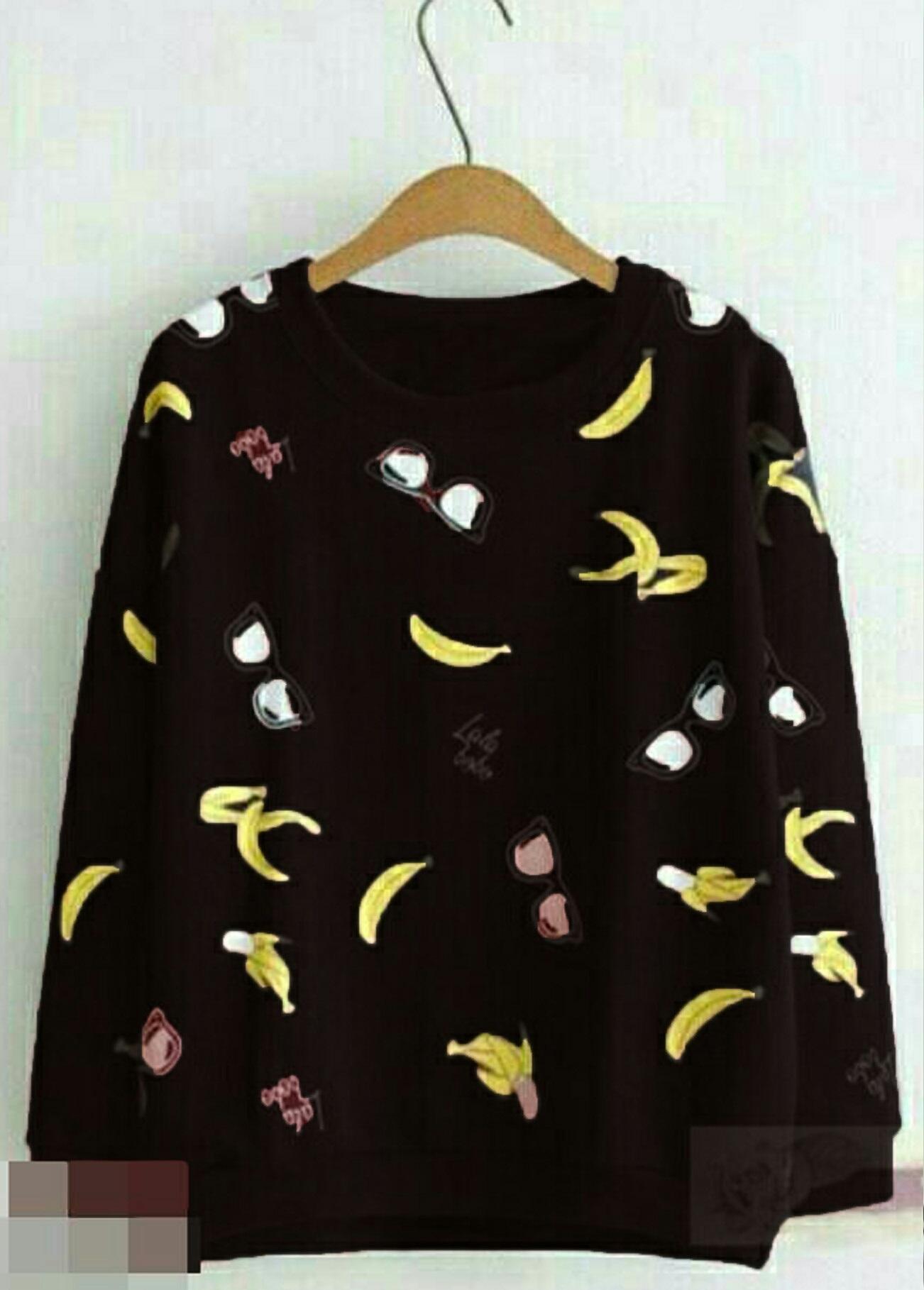 HagiosHolic Sweater Banana / Parka Cewe / Jaket Wanita / Jaket Bomber Wanita / Jaket Mantel Wanita / Blazer Rompi Wanita / Jaket Denim Wanita / Down Jaket Wanita / Jaket Bulu Wanita / Jaket Kulit Wanita / Jaket Parasut Wanita