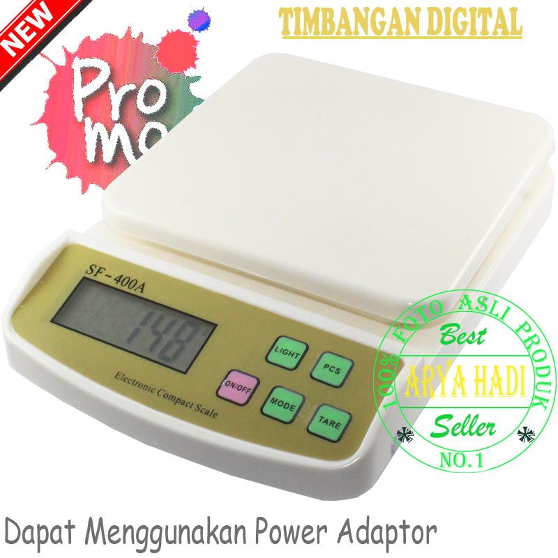 Timbangan Dapur Digital SF-400A Kapasitas 10KG LED Menyala Dapat Menggunakan Adaptor