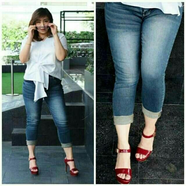 MURAH ABIS !!! CELANA PANJANG JEANS MURAH WANITA RIPPED JEANS SKINNY JUMBO 7/9 TINT USSY JEANS