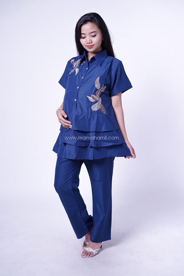 Setelan Hamil Menyusui Layer Daun / Baju JUMBO / BIG SIZE / Atasan Hamil / Kemeja Hamil / Kemeja / Baju Murah / Celana Hamil / Ibu Hamil Menyusui / Baju Hamil Kantor