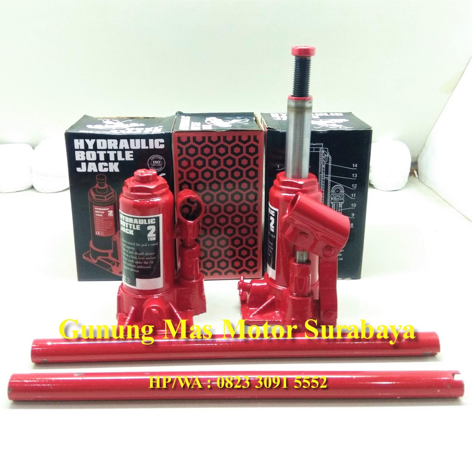 Dongkrak Botol 2 Ton Hidraulik Hydraulic Bottle Jack 2T Tongkat Utuh Lurus