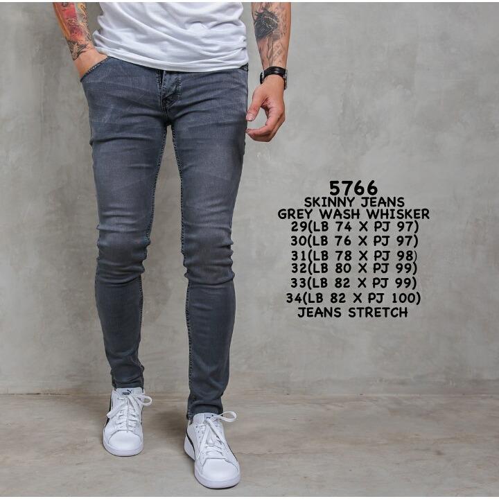 5766 skinny jeans whisker grey wash stretch celana jeans panjang pria model skinny/celana panjang slimfit pria distro import celana cargo celana pria impor bahan jeans model skinny bawahan fashion pria atasan pria celana casual celana exclusive pria