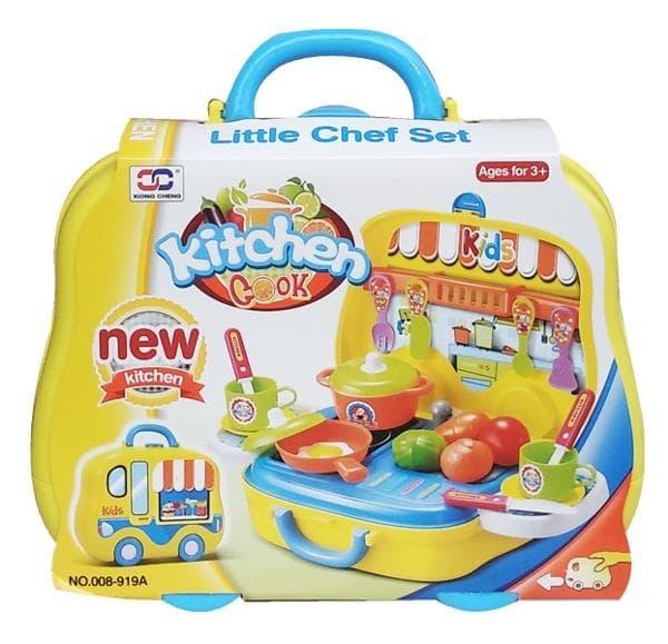 Mainan Anak Cewe Cowo COOK KITCHEN YELLOW 008-919 MAINAN KITCHEN SET KOPER MASAKAN