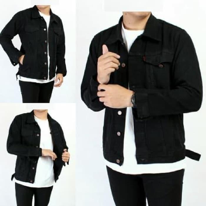 TERLARIS PROMO Jaket Jeans Hitam Cowok Pria Levis Tebal / Jaket Denim Dilan