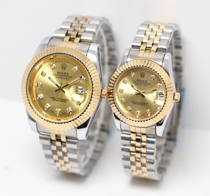 Jam tangan couple / Jam tangan couple murah / Jam tangan couple casio / Jam tangan couple keren / Jam tangan couple swiss army / Jam tangan couple original / Jam Tangan Rolex Couple Rantai Kombi Plat Gold Harga Sepasang DISKON MURAH!!!