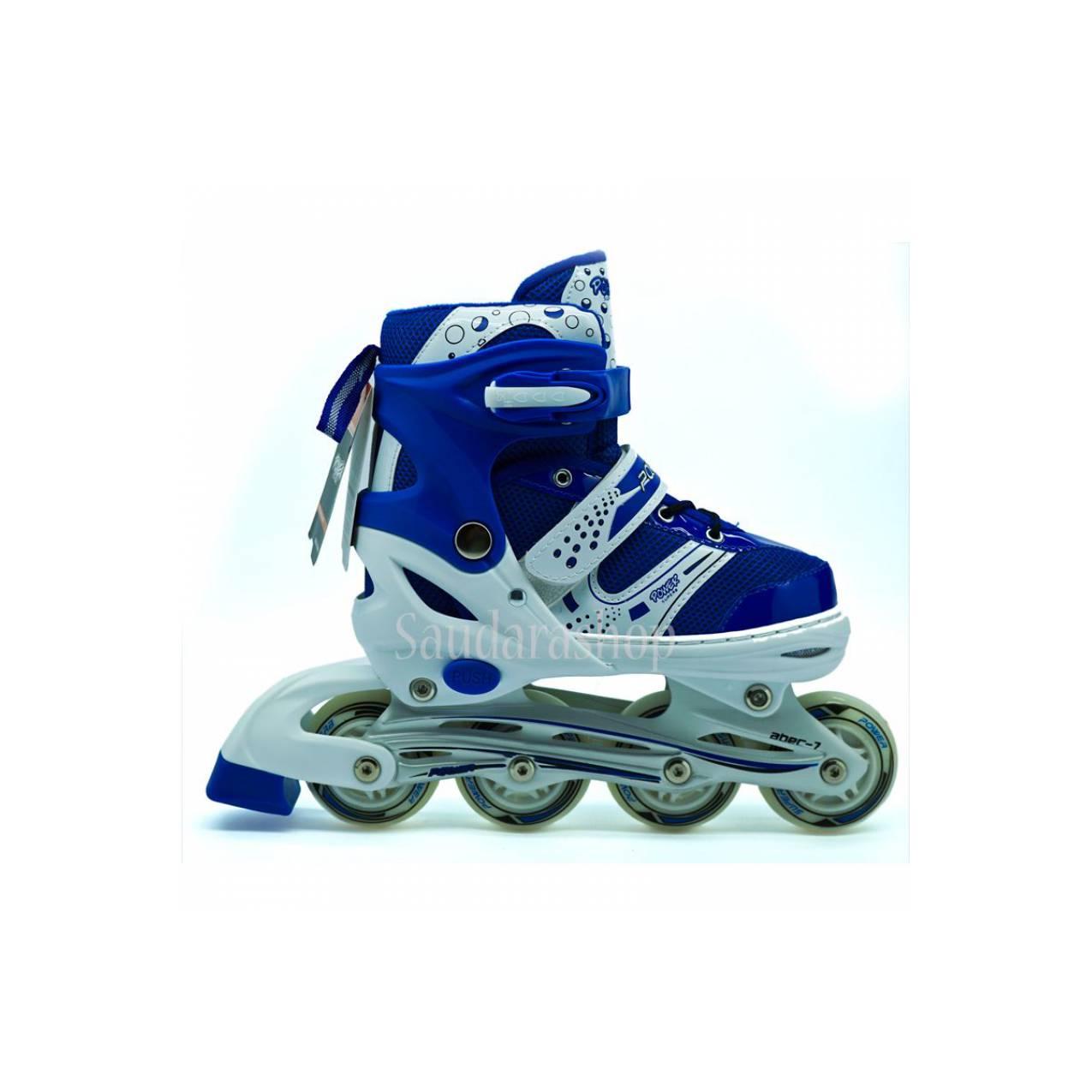 Sepatu Roda Anak / POWER SUPER BIRU /INLINE-SKATE POWER SOL JAHIT