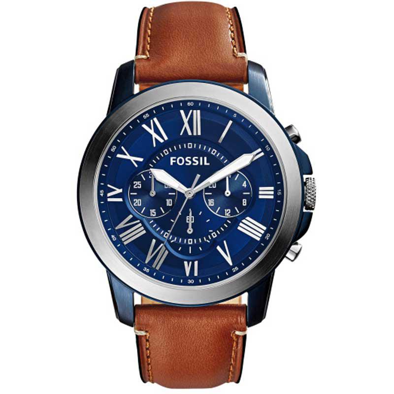 Fossil Grant Chronograph - Jam Tangan Pria - Coklat - Tali Kulit - FS5151