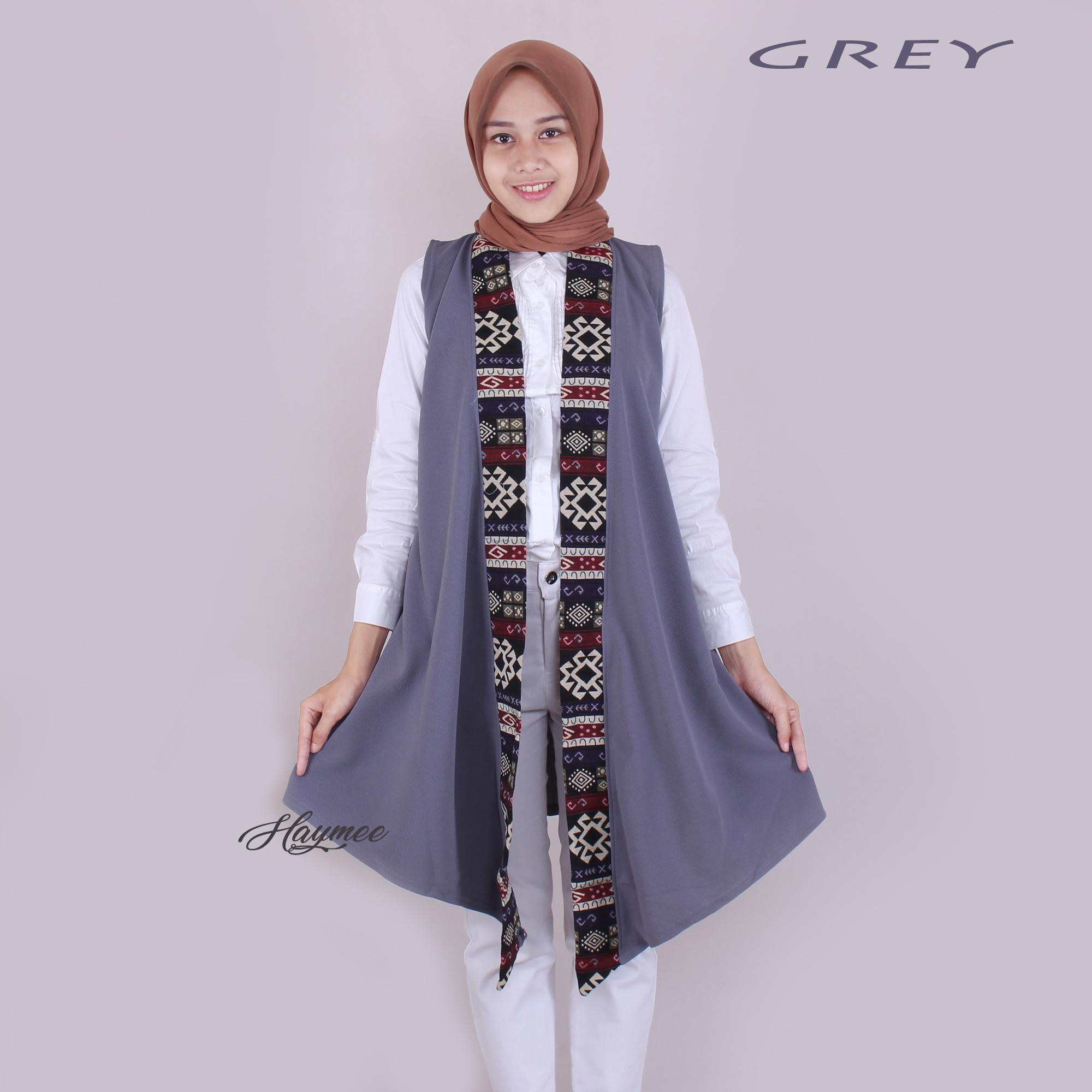 HaymeeStore Baju Outer Songket Wanita Atasan Cardigan Cewek Blazzer Kantor Kerja Cewe Jas Formal Casual Slaveless